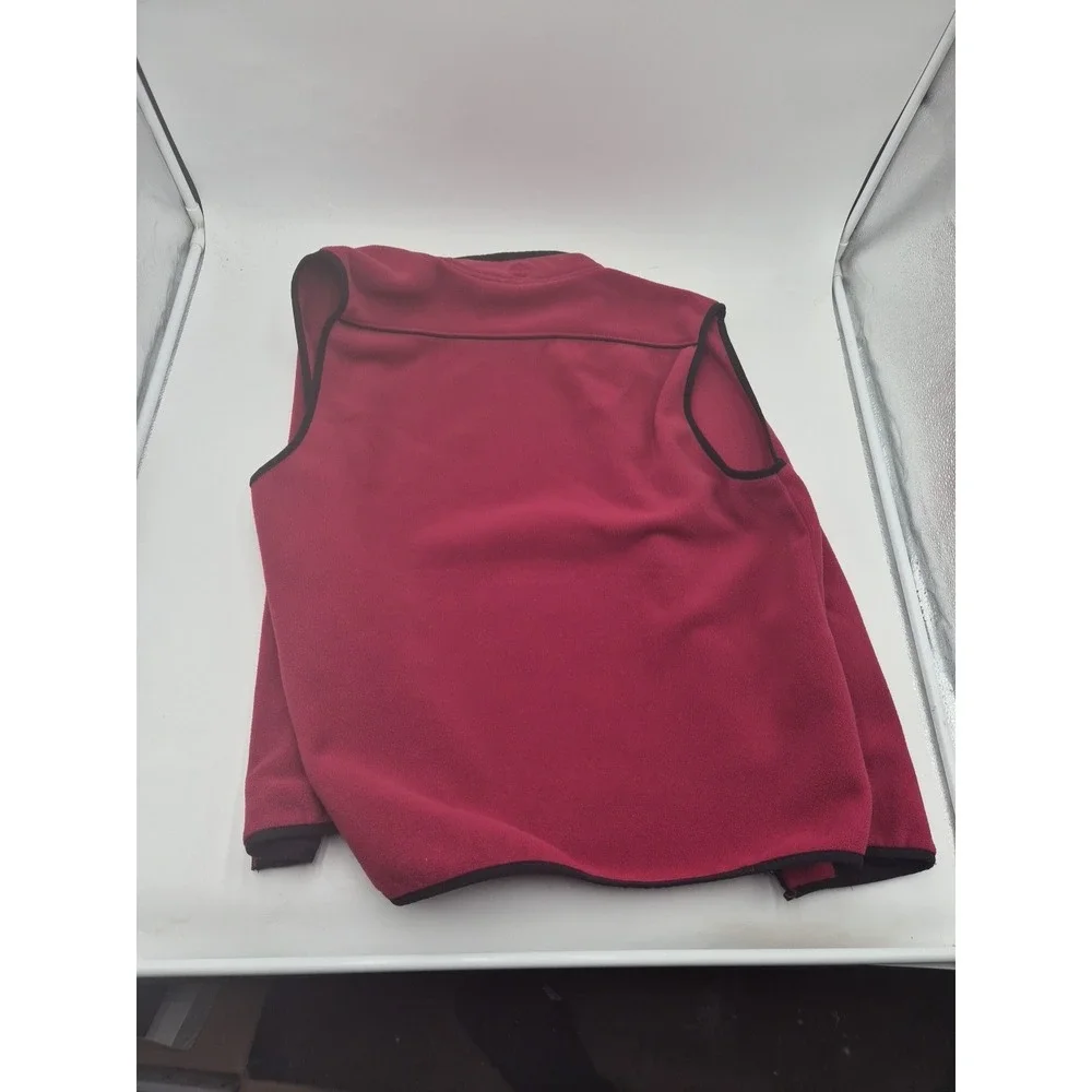 Timberland Fleece Vest Full Zip Mock Neck Sleeveless Jacket Red Mens Size large